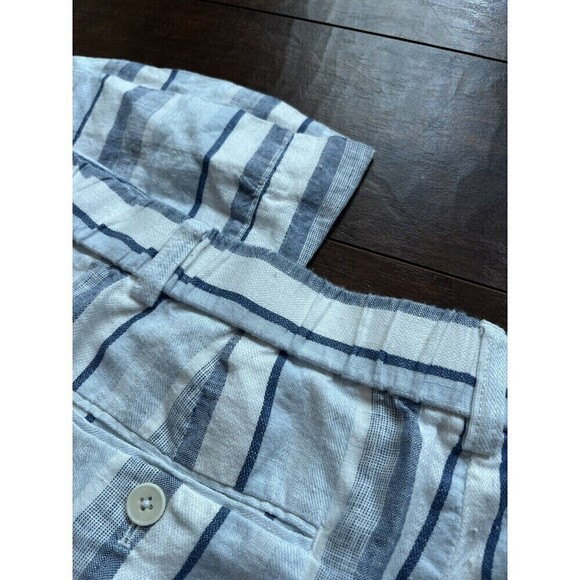Talbots Blue Striped 100% Linen Straight Leg Pants Womens Sz 14 - Picture 8 of 8